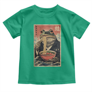 Frog Eat Ramen Toddler T Shirt Funny Japanese Noodles Anime Lovers Kawaii Anime TS10 Irish Green Print Your Wear