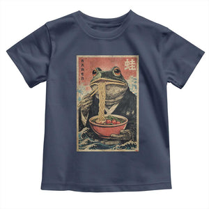 Frog Eat Ramen Toddler T Shirt Funny Japanese Noodles Anime Lovers Kawaii Anime TS10 Navy Print Your Wear