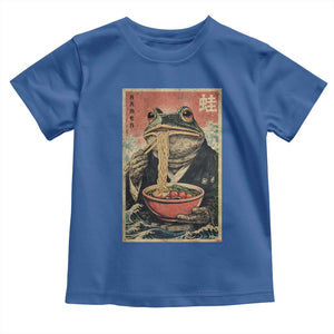 Frog Eat Ramen Toddler T Shirt Funny Japanese Noodles Anime Lovers Kawaii Anime TS10 Royal Blue Print Your Wear
