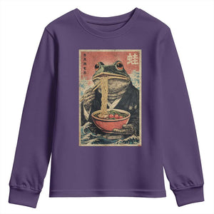 Frog Eat Ramen Youth Sweatshirt Funny Japanese Noodles Anime Lovers Kawaii Anime TS10 Purple Print Your Wear