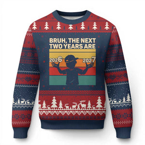 Bruh 67 New Years Eve Party Ugly Christmas Sweater Six Seven Boys 67 Meme 6 7 Numbers TS10 Navy Red Print Your Wear