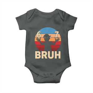 Bruh 67 Meme Baby Onesie Funny Six Seven Meme 6 7 Numbers Kid Gen Alpha TS10 Dark Heather Print Your Wear