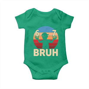 Bruh 67 Meme Baby Onesie Funny Six Seven Meme 6 7 Numbers Kid Gen Alpha TS10 Irish Green Print Your Wear