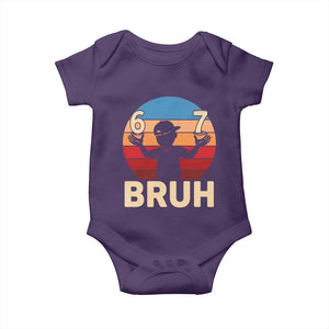 Bruh 67 Meme Baby Onesie Funny Six Seven Meme 6 7 Numbers Kid Gen Alpha TS10 Purple Print Your Wear