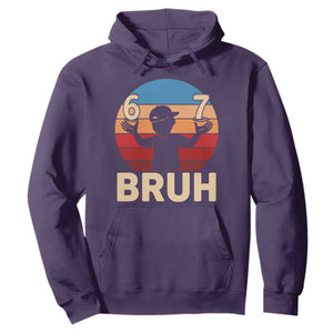 Bruh 67 Meme Hoodie Funny Six Seven Meme 6 7 Numbers Kid Gen Alpha TS10 Purple Print Your Wear
