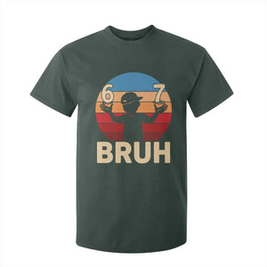 Bruh 67 Meme T Shirt For Kid Funny Six Seven Meme 6 7 Numbers Kid Gen Alpha TS10 Dark Forest Green Print Your Wear