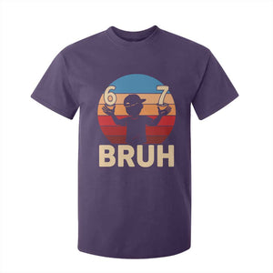 Bruh 67 Meme T Shirt For Kid Funny Six Seven Meme 6 7 Numbers Kid Gen Alpha TS10 Purple Print Your Wear