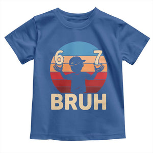 Bruh 67 Meme Toddler T Shirt Funny Six Seven Meme 6 7 Numbers Kid Gen Alpha TS10 Royal Blue Print Your Wear