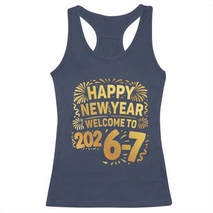 67 New Years Eve Racerback Tank Top Funny Six Seven 2026 Meme 6 7 Numbers Kid Gen Alpha TS10 Navy Print Your Wear