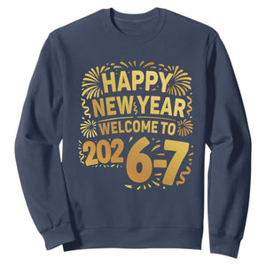 67 New Years Eve Sweatshirt Funny Six Seven 2026 Meme 6 7 Numbers Kid Gen Alpha TS10 Navy Print Your Wear