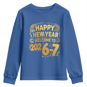 67 New Years Eve Youth Sweatshirt Funny Six Seven 2026 Meme 6 7 Numbers Kid Gen Alpha TS10 Royal Blue Print Your Wear
