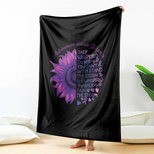 Autoimmune Disease Awereness Throw Blanket I Am The Storm Purple Ribbon TS10 Print Your Wear