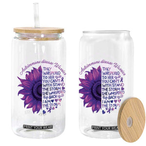 Autoimmune Disease Awereness Glass Can I Am The Storm Purple Ribbon TS10 Print Your Wear