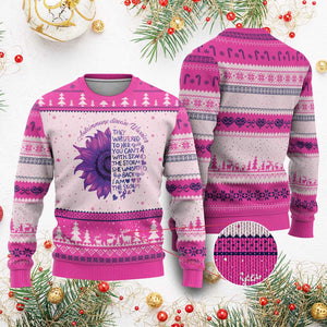 Autoimmune Disease Awereness Ugly Christmas Sweater I Am The Storm Purple Ribbon TS10 Hot Pink Print Your Wear
