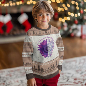 Autoimmune Disease Awereness Ugly Christmas Sweater I Am The Storm Purple Ribbon TS10 Mocha Mousse Print Your Wear
