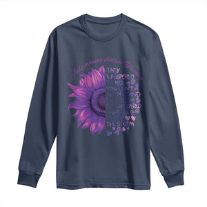 Autoimmune Disease Awereness Long Sleeve Shirt I Am The Storm Purple Ribbon TS10 Navy Print Your Wear