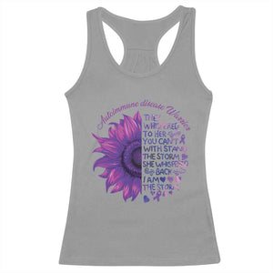 Autoimmune Disease Awereness Racerback Tank Top I Am The Storm Purple Ribbon TS10 Sport Gray Print Your Wear