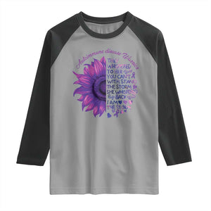 Autoimmune Disease Awereness Raglan Shirt I Am The Storm Purple Ribbon TS10 Sport Gray Black Print Your Wear