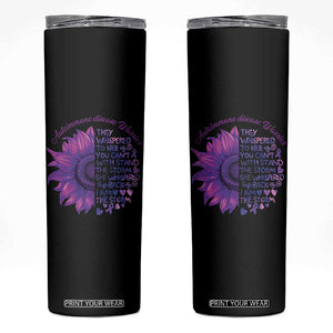 Autoimmune Disease Awereness Skinny Tumbler I Am The Storm Purple Ribbon TS10 Black Print Your Wear