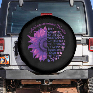 Autoimmune Disease Awereness Spare Tire Cover I Am The Storm Purple Ribbon TS10 No hole Black Print Your Wear