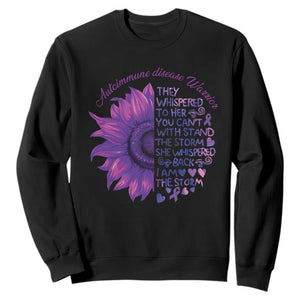 Autoimmune Disease Awereness Sweatshirt I Am The Storm Purple Ribbon TS10 Black Print Your Wear