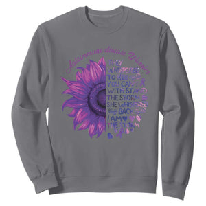 Autoimmune Disease Awereness Sweatshirt I Am The Storm Purple Ribbon TS10 Charcoal Print Your Wear