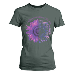 Autoimmune Disease Awereness T Shirt For Women I Am The Storm Purple Ribbon TS10 Dark Forest Green Print Your Wear