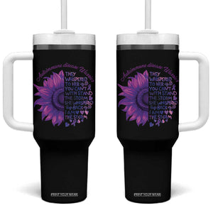 Autoimmune Disease Awereness Tumbler With Handle I Am The Storm Purple Ribbon TS10 One Size: 40 oz Black Print Your Wear