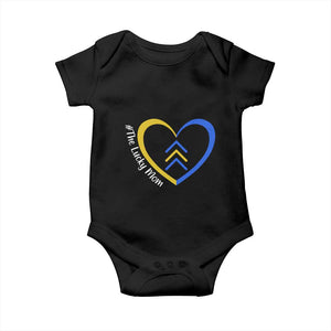 Down Syndrome Mom Baby Onesie Love Heart Three Arrows Lucky Mama T21 321 TS10 Black Print Your Wear