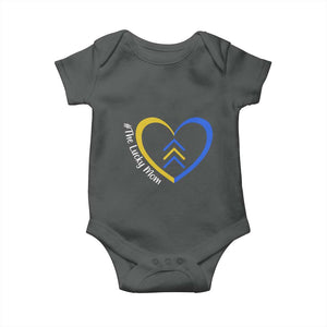 Down Syndrome Mom Baby Onesie Love Heart Three Arrows Lucky Mama T21 321 TS10 Dark Heather Print Your Wear
