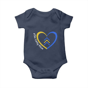 Down Syndrome Mom Baby Onesie Love Heart Three Arrows Lucky Mama T21 321 TS10 Navy Print Your Wear