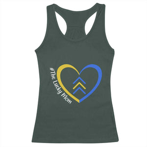 Down Syndrome Mom Racerback Tank Top Love Heart Three Arrows Lucky Mama T21 321 TS10 Dark Forest Green Print Your Wear