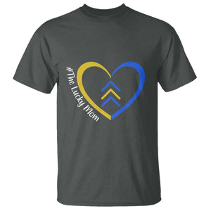 Down Syndrome Mom T Shirt Love Heart Three Arrows Lucky Mama T21 321 TS10 Dark Heather Print Your Wear