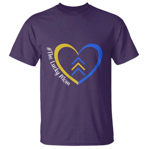 Down Syndrome Mom T Shirt Love Heart Three Arrows Lucky Mama T21 321 TS10 Purple Print Your Wear
