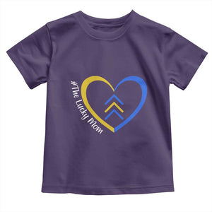 Down Syndrome Mom Toddler T Shirt Love Heart Three Arrows Lucky Mama T21 321 TS10 Purple Print Your Wear