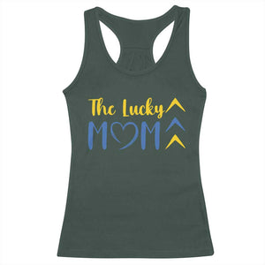 Down Syndrome Mom Racerback Tank Top Three Arrows The Lucky Mama T21 321 TS10 Dark Forest Green Print Your Wear