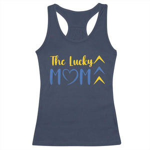 Down Syndrome Mom Racerback Tank Top Three Arrows The Lucky Mama T21 321 TS10 Navy Print Your Wear