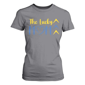 Down Syndrome Mom T Shirt For Women Three Arrows The Lucky Mama T21 321 TS10 Charcoal Print Your Wear