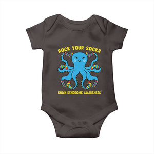 World Down Syndrome Day Baby Onesie Octopus Rock Your Sock Support 321 TS10 Dark Chocolate Print Your Wear