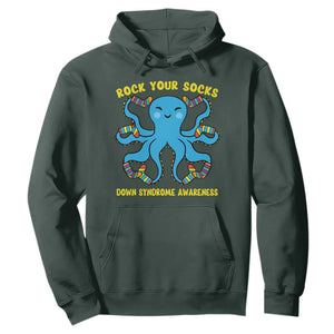 World Down Syndrome Day Hoodie Octopus Rock Your Sock Support 321 TS10 Dark Forest Green Print Your Wear