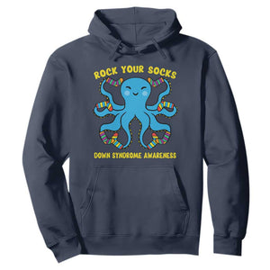 World Down Syndrome Day Hoodie Octopus Rock Your Sock Support 321 TS10 Navy Print Your Wear