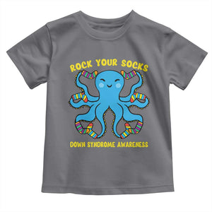 World Down Syndrome Day Toddler T Shirt Octopus Rock Your Sock Support 321 TS10 Charcoal Print Your Wear