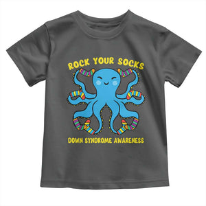 World Down Syndrome Day Toddler T Shirt Octopus Rock Your Sock Support 321 TS10 Dark Heather Print Your Wear
