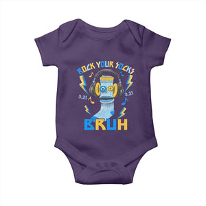 World Down Syndrome Day Baby Onesie Rock Your Sock Bruh Support 321 TS10 Purple Print Your Wear