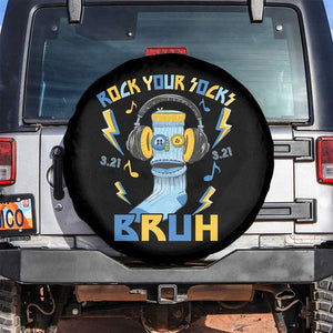 World Down Syndrome Day Spare Tire Cover Rock Your Sock Bruh Support 321 TS10 No hole Black Print Your Wear
