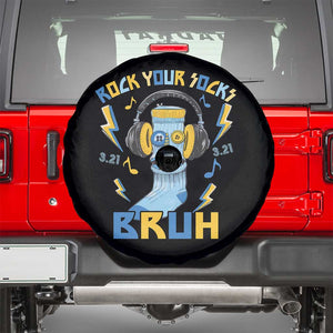 World Down Syndrome Day Spare Tire Cover Rock Your Sock Bruh Support 321 TS10 Black Print Your Wear