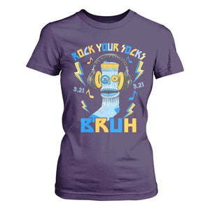 World Down Syndrome Day T Shirt For Women Rock Your Sock Bruh Support 321 TS10 Purple Print Your Wear