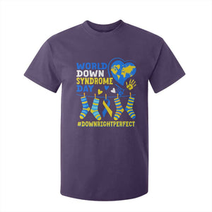 World Down Syndrome Day T Shirt For Kid Blue Yellow Ribbon Down Right Perfect Awareness Support TS10 Purple Print Your Wear