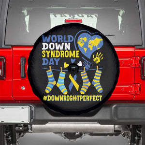 World Down Syndrome Day Spare Tire Cover Blue Yellow Ribbon Down Right Perfect Awareness Support TS10 Black Print Your Wear