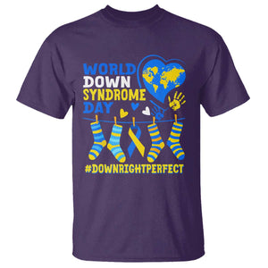 World Down Syndrome Day T Shirt Blue Yellow Ribbon Down Right Perfect Awareness Support TS10 Purple Print Your Wear